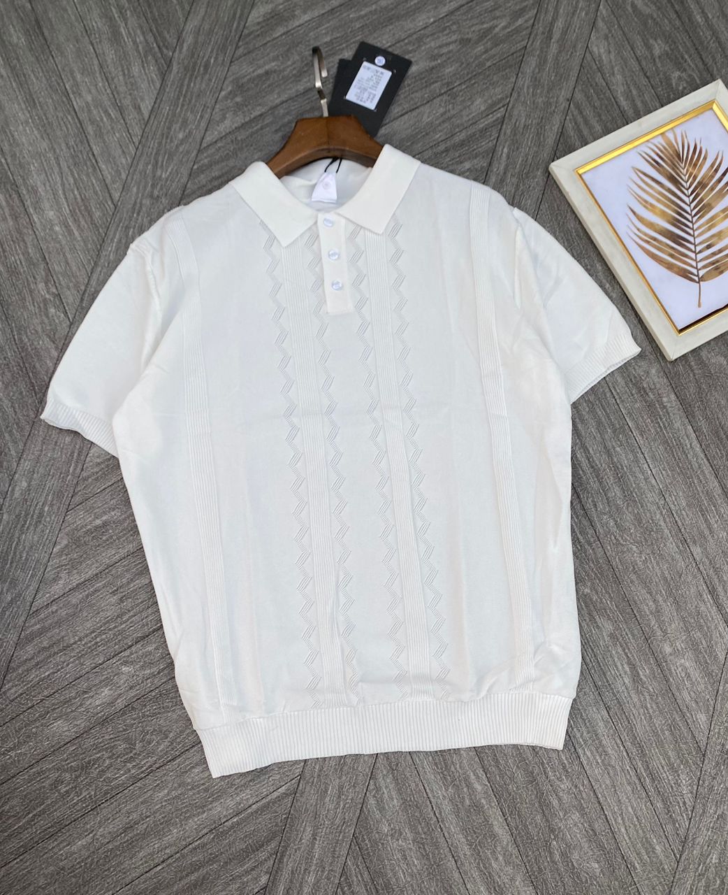 Textured Solid Mesh Polo Shirt