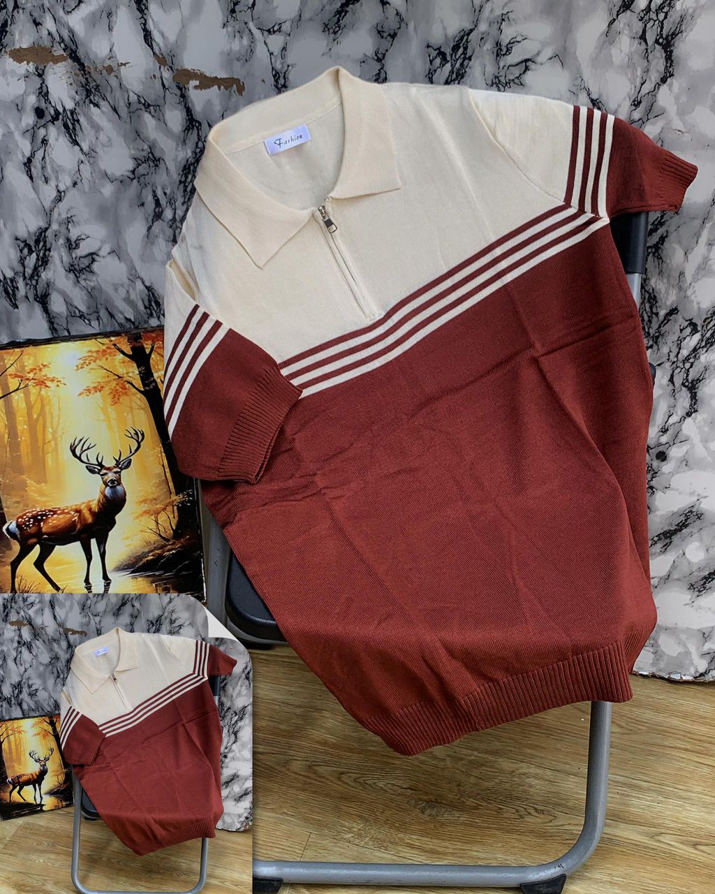 Quarter-Zip Knit Polos